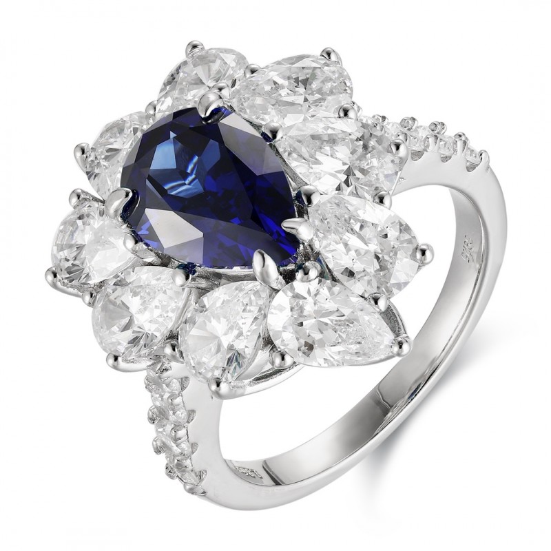 Ruif Jewelry Classic Design S925 Silver 2.64ct Lab Grown Sapphire Ring Wedding Bands for party gift