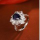 Ruif Jewelry Classic Design S925 Silver 2.64ct Lab Grown Sapphire Ring Wedding Bands for party gift