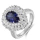 Ruif Jewelry Classic Design S925 Silver 2.825ct Lab Grown Sapphire Ring Wedding Bands