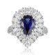 Ruif Jewelry Classic Design S925 Silver 2.825ct Lab Grown Sapphire Ring Wedding Bands