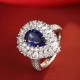 Ruif Jewelry Classic Design S925 Silver 2.825ct Lab Grown Sapphire Ring Wedding Bands