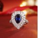 Ruif Jewelry Classic Design S925 Silver 2.825ct Lab Grown Sapphire Ring Wedding Bands
