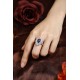 Ruif Jewelry Classic Design S925 Silver 2.825ct Lab Grown Sapphire Ring Wedding Bands
