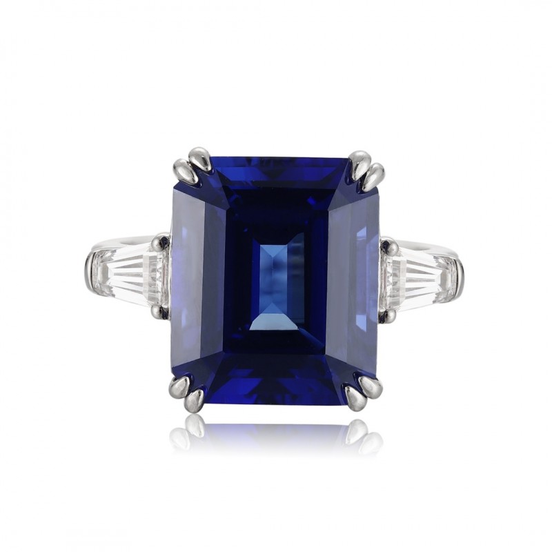 Ruif Jewelry Classic Design S925 Silver 8.77ct Lab Grown Sapphire Ring Wedding Bands for party gift