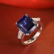 Ruif Jewelry Classic Design S925 Silver 8.77ct Lab Grown Sapphire Ring Wedding Bands for party gift