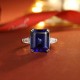 Ruif Jewelry Classic Design S925 Silver 8.77ct Lab Grown Sapphire Ring Wedding Bands for party gift