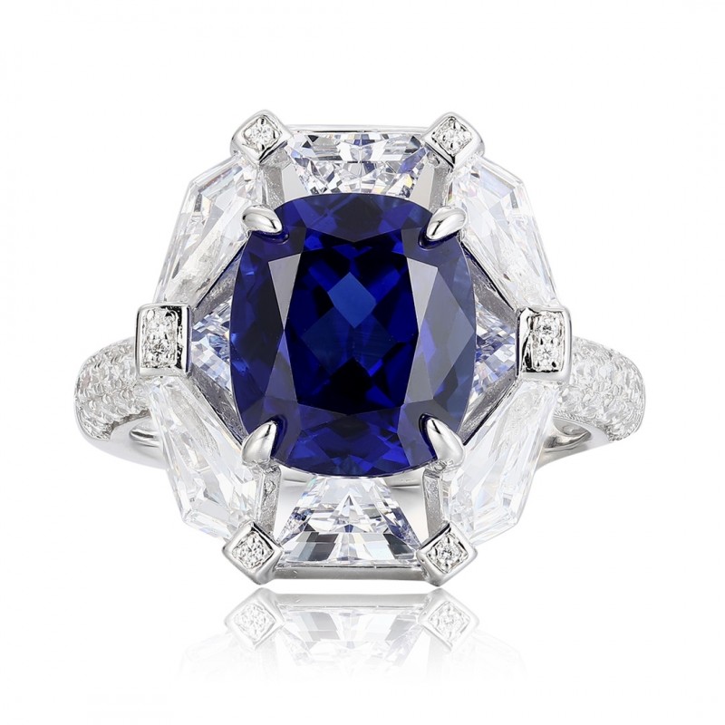 Ruif Jewelry Classic Design S925 Silver 5.42ct Lab Grown Sapphire Ring Wedding Bands for party gift Ruif Jewelry Classic Design S925 Silver 5.42ct Lab Grown Sapphire Ring Wedding Bands for party gift