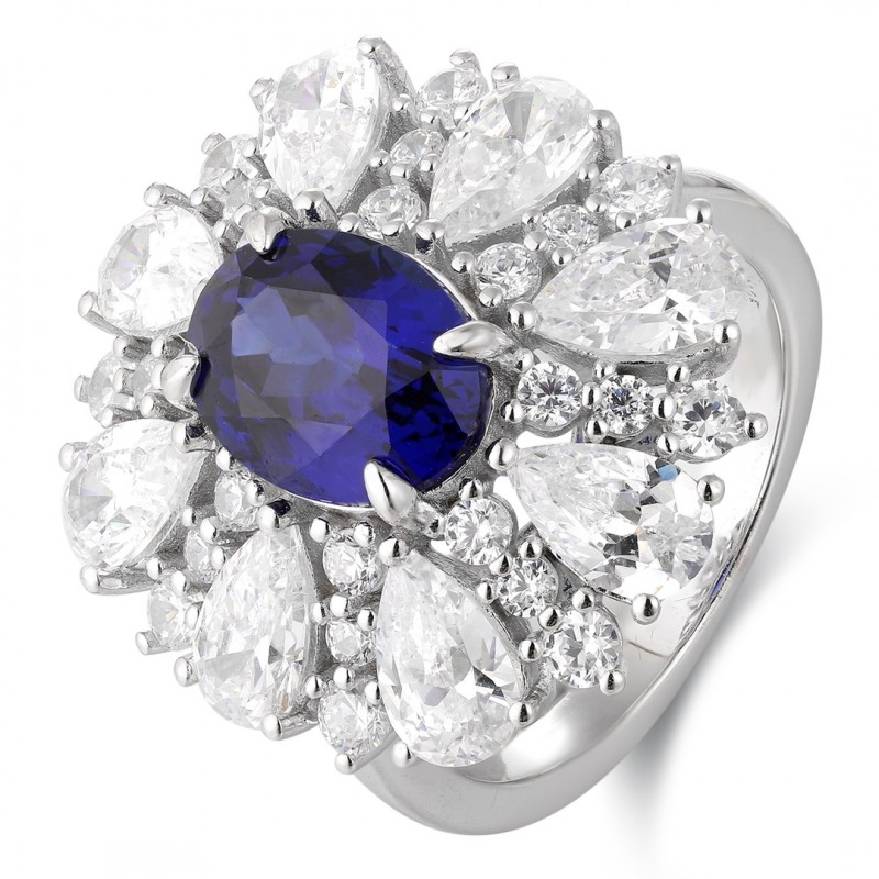 Ruif Jewelry Classic Design S925 Silver 3.4ct Lab Grown Sapphire Ring Wedding Bands ring Ruif Jewelry Classic Design S925 Silver 3.4ct Lab Grown Sapphire Ring Wedding Bands ring
