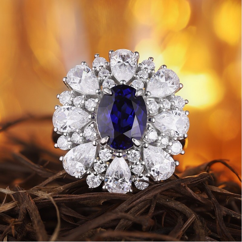 Ruif Jewelry Classic Design S925 Silver 3.4ct Lab Grown Sapphire Ring Wedding Bands ring Ruif Jewelry Classic Design S925 Silver 3.4ct Lab Grown Sapphire Ring Wedding Bands ring