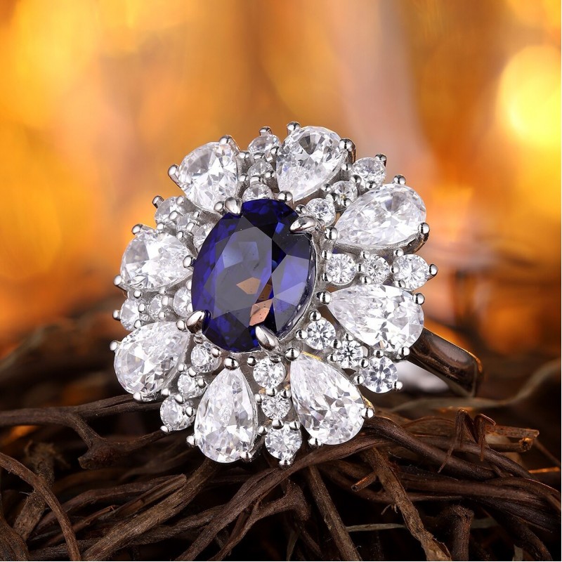 Ruif Jewelry Classic Design S925 Silver 3.4ct Lab Grown Sapphire Ring Wedding Bands ring Ruif Jewelry Classic Design S925 Silver 3.4ct Lab Grown Sapphire Ring Wedding Bands ring