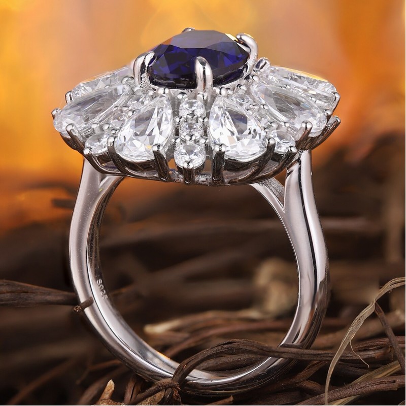Ruif Jewelry Classic Design S925 Silver 3.4ct Lab Grown Sapphire Ring Wedding Bands ring Ruif Jewelry Classic Design S925 Silver 3.4ct Lab Grown Sapphire Ring Wedding Bands ring
