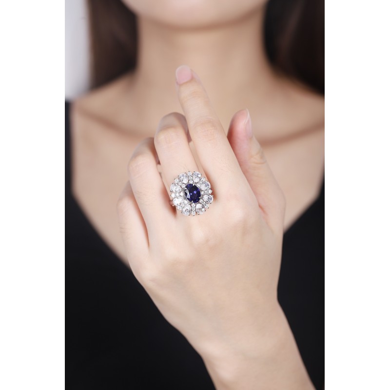 Ruif Jewelry Classic Design S925 Silver 3.4ct Lab Grown Sapphire Ring Wedding Bands ring Ruif Jewelry Classic Design S925 Silver 3.4ct Lab Grown Sapphire Ring Wedding Bands ring
