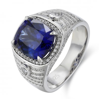 Ruif Jewelry Classic Design S925 Silver 7.665ct Lab Grown Sapphire Ring Wedding Bands ring