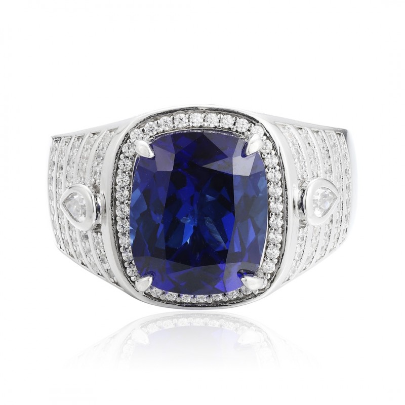 Ruif Jewelry Classic Design S925 Silver 7.665ct Lab Grown Sapphire Ring Wedding Bands ring Ruif Jewelry Classic Design S925 Silver 7.665ct Lab Grown Sapphire Ring Wedding Bands ring