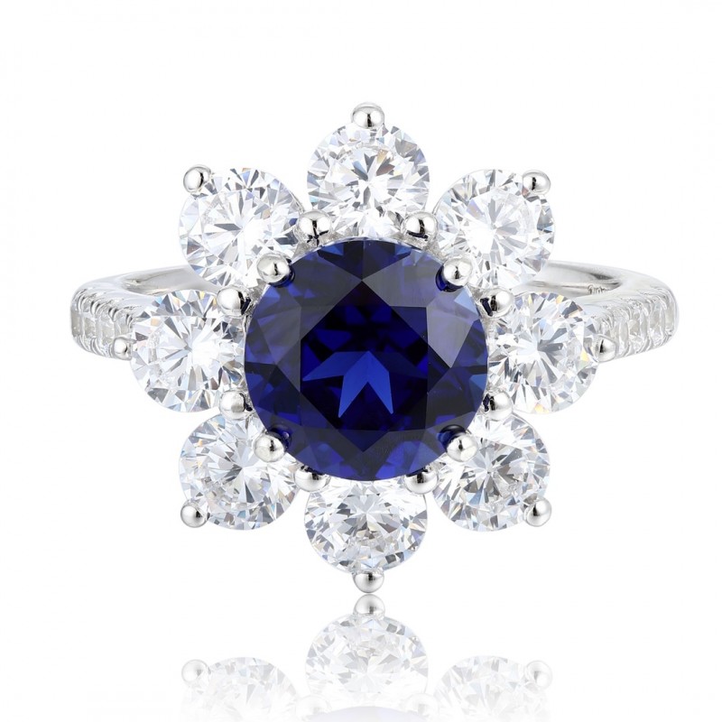 Ruif Jewelry Classic Design S925 Silver 2.9ct Lab Grown Sapphire Ring Wedding Bands Ruif Jewelry Classic Design S925 Silver 2.9ct Lab Grown Sapphire Ring Wedding Bands