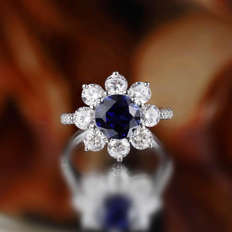 Ruif Jewelry Classic Design S925 Silver 2.9ct Lab Grown Sapphire Ring Wedding Bands Ruif Jewelry Classic Design S925 Silver 2.9ct Lab Grown Sapphire Ring Wedding Bands