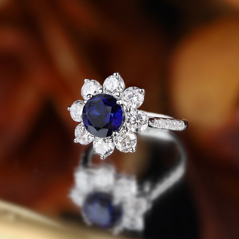 Ruif Jewelry Classic Design S925 Silver 2.9ct Lab Grown Sapphire Ring Wedding Bands Ruif Jewelry Classic Design S925 Silver 2.9ct Lab Grown Sapphire Ring Wedding Bands