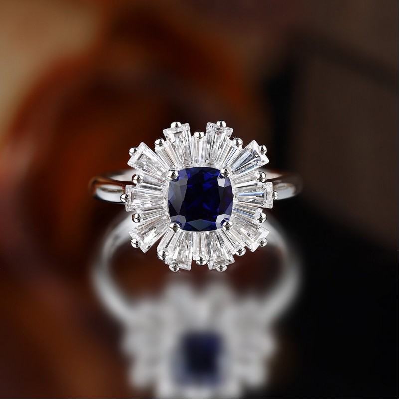Ruif Jewelry Classic Design S925 Silver 1.47ct Lab Grown Sapphire Ring Wedding Bands Ruif Jewelry Classic Design S925 Silver 1.47ct Lab Grown Sapphire Ring Wedding Bands