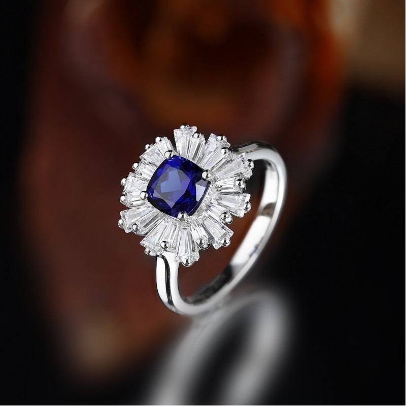 Ruif Jewelry Classic Design S925 Silver 1.47ct Lab Grown Sapphire Ring Wedding Bands Ruif Jewelry Classic Design S925 Silver 1.47ct Lab Grown Sapphire Ring Wedding Bands
