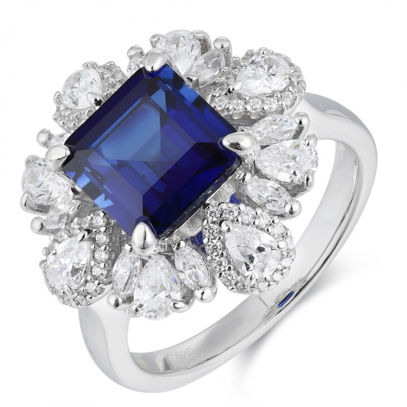 Ruif Jewelry Classic Design S925 Silver 3.65ct Lab Grown Sapphire Ring Wedding Bands Ruif Jewelry Classic Design S925 Silver 3.65ct Lab Grown Sapphire Ring Wedding Bands