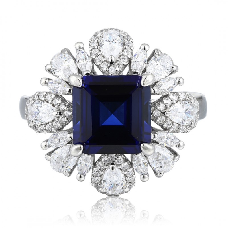 Ruif Jewelry Classic Design S925 Silver 3.65ct Lab Grown Sapphire Ring Wedding Bands Ruif Jewelry Classic Design S925 Silver 3.65ct Lab Grown Sapphire Ring Wedding Bands