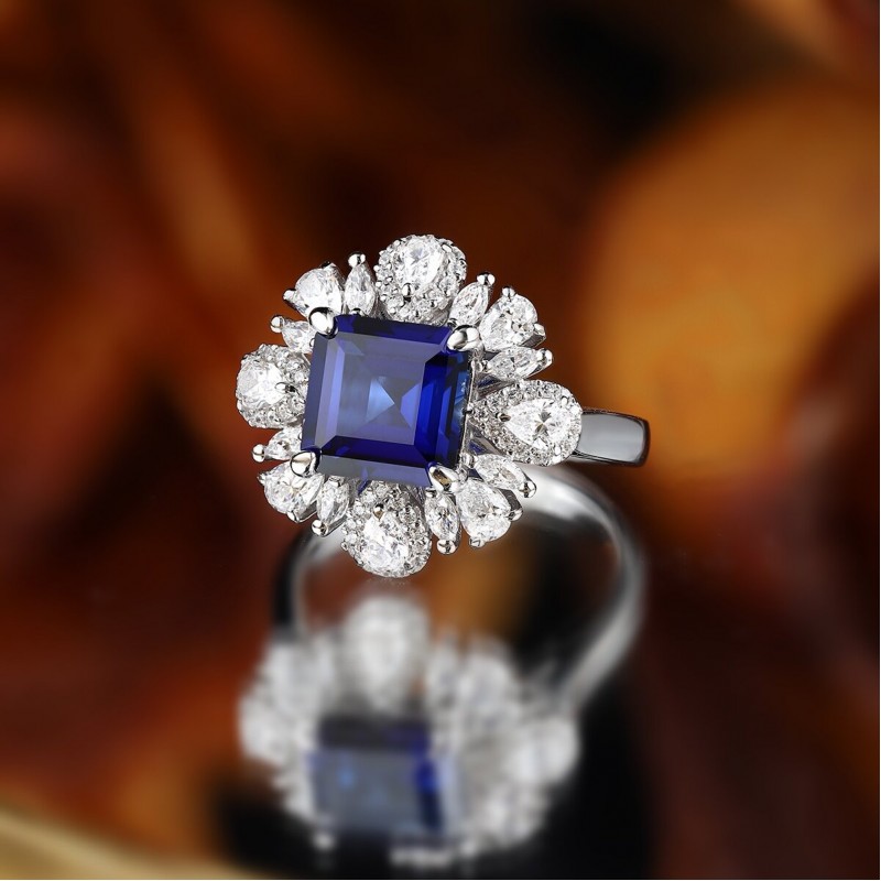 Ruif Jewelry Classic Design S925 Silver 3.65ct Lab Grown Sapphire Ring Wedding Bands Ruif Jewelry Classic Design S925 Silver 3.65ct Lab Grown Sapphire Ring Wedding Bands