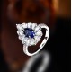 Ruif Jewelry Classic Design S925 Silver 1.41ct Lab Grown Sapphire Ring Wedding Bands