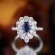 Ruif Jewelry Classic Design S925 Silver 1.41ct Lab Grown Sapphire Ring Wedding Bands