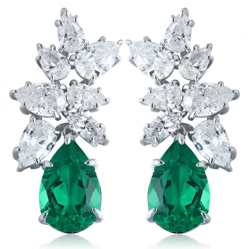 Ruif Jewelry Classic Design S925 Silver 5.78ct Lab Grown Emerald Earrings Gemstone Jewelry Ruif Jewelry Classic Design S925 Silver 5.78ct Lab Grown Emerald Earrings Gemstone Jewelry