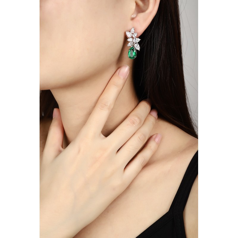 Ruif Jewelry Classic Design S925 Silver 5.78ct Lab Grown Emerald Earrings Gemstone Jewelry Ruif Jewelry Classic Design S925 Silver 5.78ct Lab Grown Emerald Earrings Gemstone Jewelry