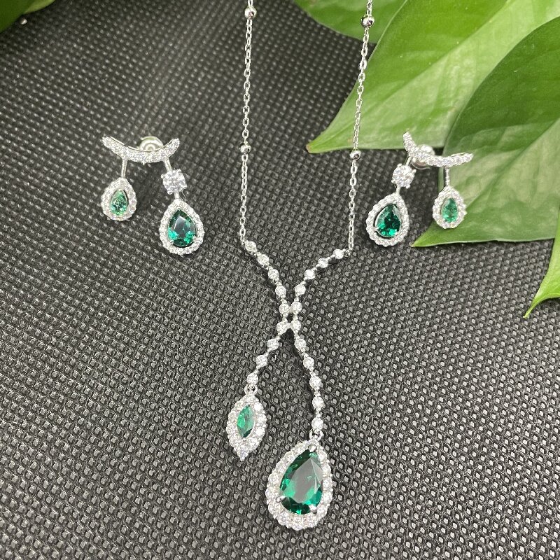 Ruif Jewelry Classic Design S925 Silver 1.53ct  Lab Grown Emerald Earrings Gemstone Jewelry Ruif Jewelry Classic Design S925 Silver 1.53ct  Lab Grown Emerald Earrings Gemstone Jewelry