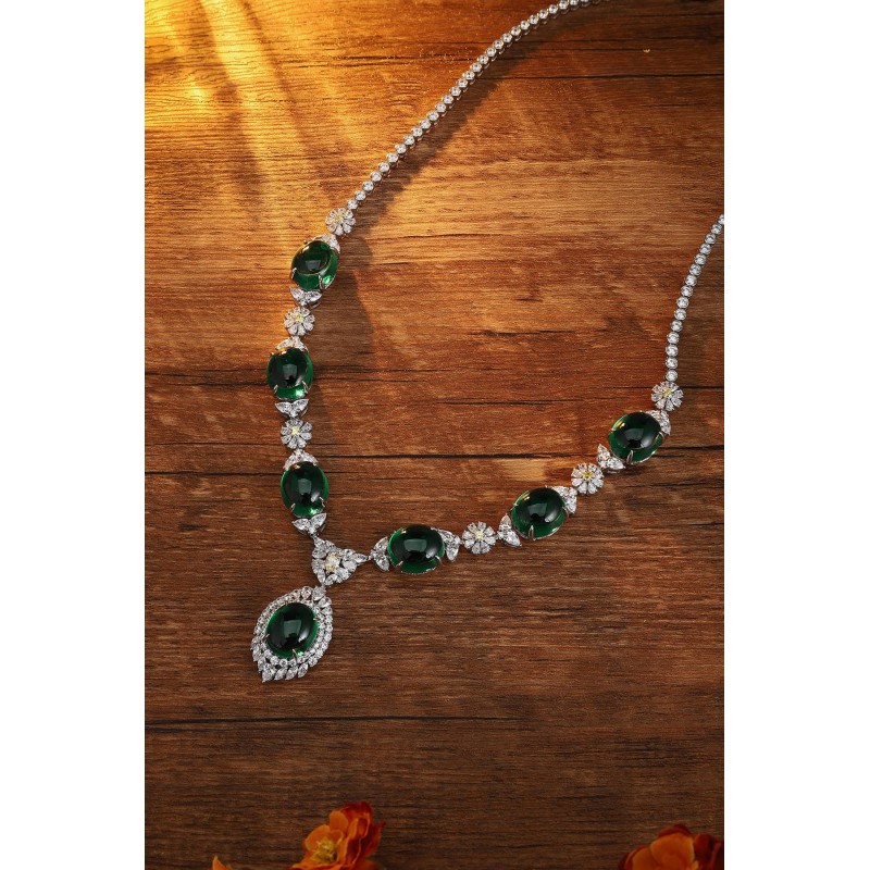 Ruif Jewelry Classic Design S925 Silver 70.84ct Green Nanomaterials Necklace Gemstone Jewelry Ruif Jewelry Classic Design S925 Silver 70.84ct Green Nanomaterials Necklace Gemstone Jewelry