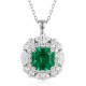 Ruif Jewelry Classic Design S925 Silver 3.72ct Lab Grown Emerald Pendant Necklace Gemstone Jewelry