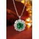 Ruif Jewelry Classic Design S925 Silver 3.72ct Lab Grown Emerald Pendant Necklace Gemstone Jewelry