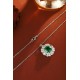 Ruif Jewelry Classic Design S925 Silver 3.72ct Lab Grown Emerald Pendant Necklace Gemstone Jewelry