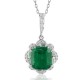 Ruif Jewelry Classic Design S925 Silver 4.795ct Lab Grown Emerald Pendant Necklace Gemstone Jewelry