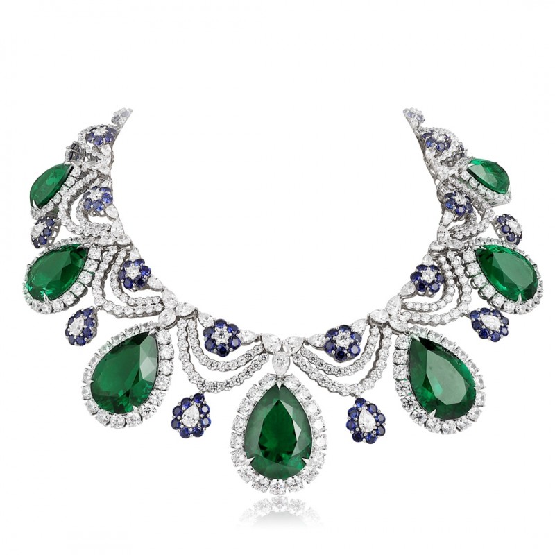 Ruif Jewelry Classic Design Green S925 Silver 192.42ct Lab Grown Emerald Pendant Necklace Gemstone Jewelry