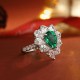 Ruif Jewelry Classic Design S925 Silver 1.86ct Lab Grown Emerald Ring Wedding Bands