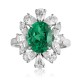 Ruif Jewelry Classic Design S925 Silver 2.6ct Lab Grown Emerald Ring Wedding Bands