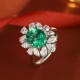 Ruif Jewelry Classic Design S925 Silver 2.6ct Lab Grown Emerald Ring Wedding Bands