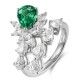 Ruif Jewelry Classic Design S925 Silver 1.0ct Lab Grown Emerald Ring Wedding Bands