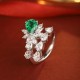 Ruif Jewelry Classic Design S925 Silver 1.0ct Lab Grown Emerald Ring Wedding Bands