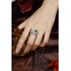 Ruif Jewelry Classic Design S925 Silver 1.0ct Lab Grown Emerald Ring Wedding Bands