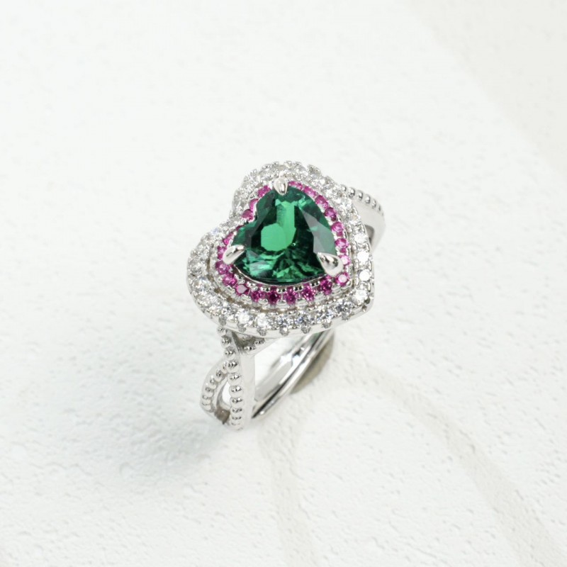 Ruif Jewelry Classic Design S925 Silver 1.3ct Lab Grown Emerald Ring Wedding Bands Ruif Jewelry Classic Design S925 Silver 1.3ct Lab Grown Emerald Ring Wedding Bands