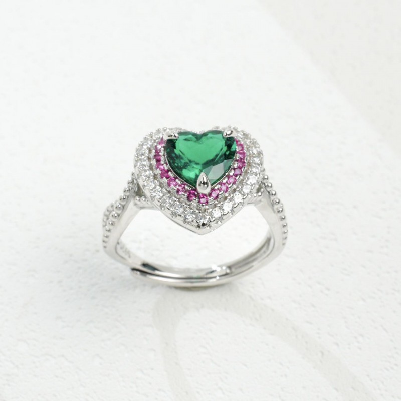Ruif Jewelry Classic Design S925 Silver 1.3ct Lab Grown Emerald Ring Wedding Bands Ruif Jewelry Classic Design S925 Silver 1.3ct Lab Grown Emerald Ring Wedding Bands