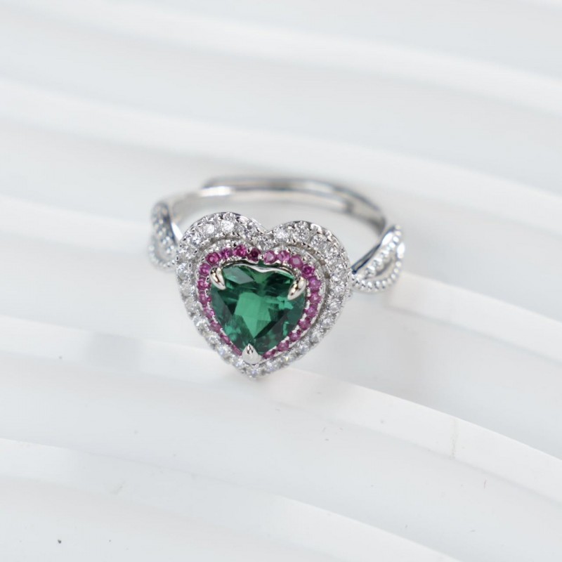Ruif Jewelry Classic Design S925 Silver 1.3ct Lab Grown Emerald Ring Wedding Bands Ruif Jewelry Classic Design S925 Silver 1.3ct Lab Grown Emerald Ring Wedding Bands