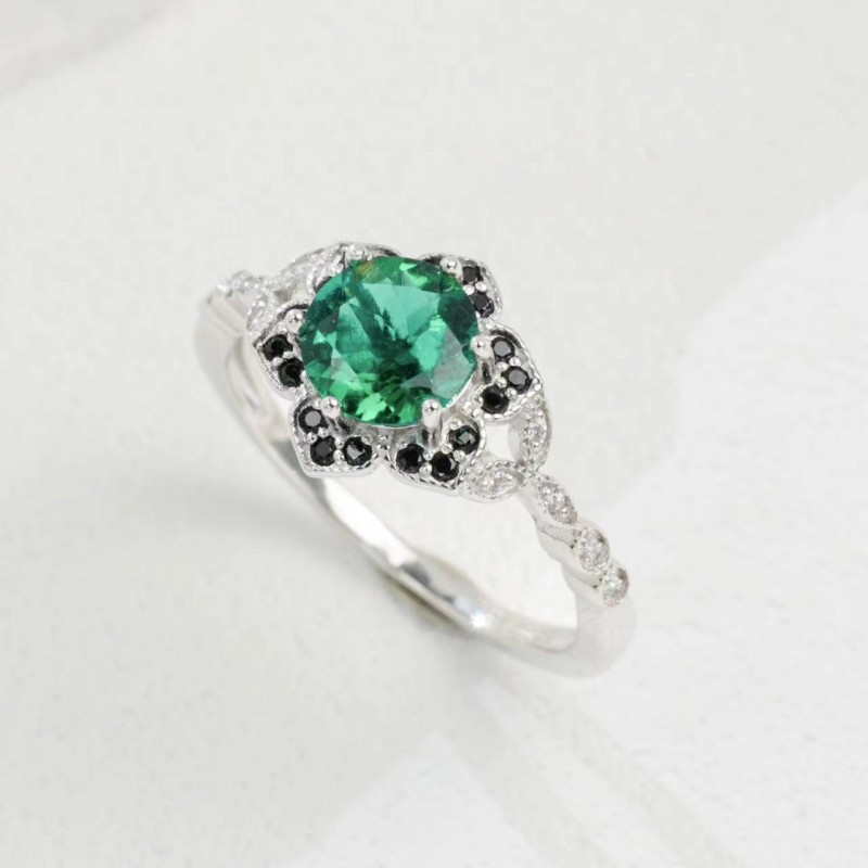 Ruif Jewelry Classic Design S925 Silver 1.0ct Lab Grown Emerald Ring Wedding Bands for party Ruif Jewelry Classic Design S925 Silver 1.0ct Lab Grown Emerald Ring Wedding Bands for party