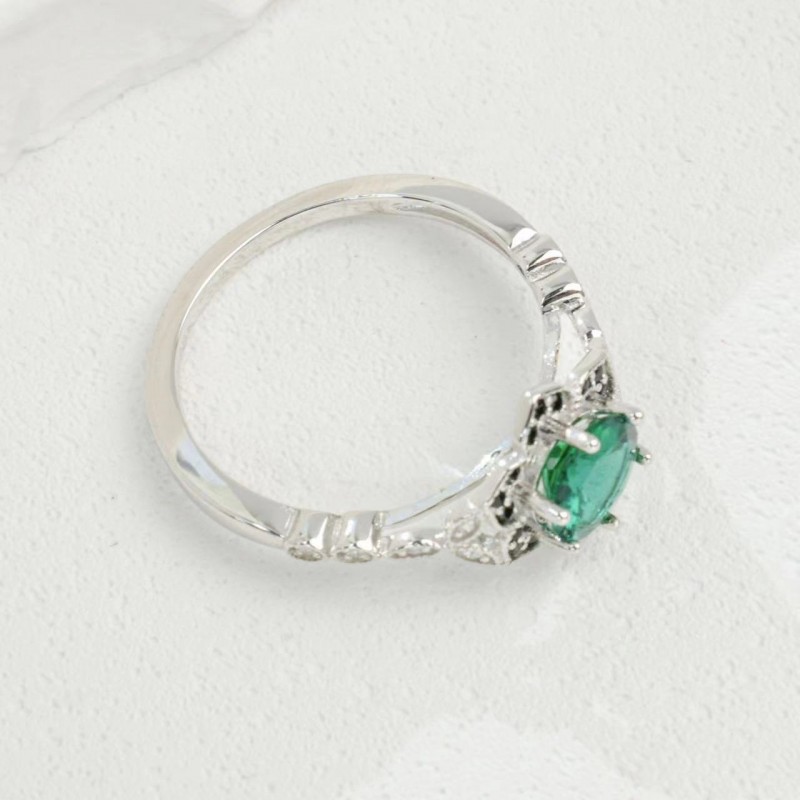 Ruif Jewelry Classic Design S925 Silver 1.0ct Lab Grown Emerald Ring Wedding Bands for party Ruif Jewelry Classic Design S925 Silver 1.0ct Lab Grown Emerald Ring Wedding Bands for party
