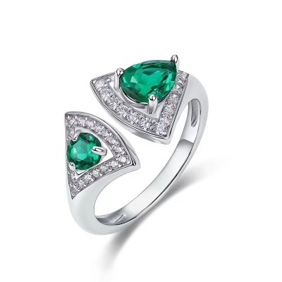 Ruif Jewelry Classic Design S925 Silver 4mm/5x7mm ct Lab Grown Emerald Ring Wedding Bands Ruif Jewelry Classic Design S925 Silver 4mm/5x7mm ct Lab Grown Emerald Ring Wedding Bands