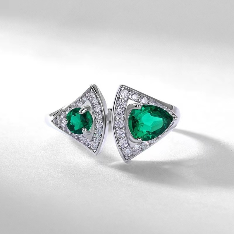 Ruif Jewelry Classic Design S925 Silver 4mm/5x7mm ct Lab Grown Emerald Ring Wedding Bands Ruif Jewelry Classic Design S925 Silver 4mm/5x7mm ct Lab Grown Emerald Ring Wedding Bands